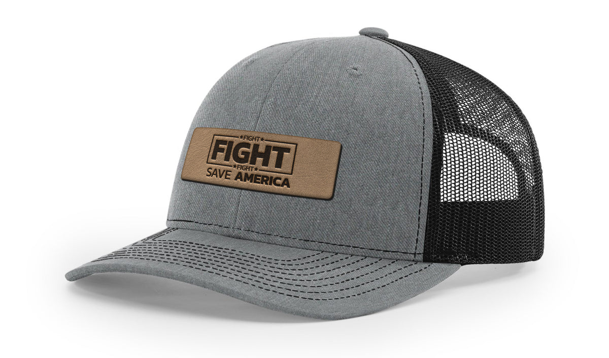 Save America Fight Fight Fight Leather Patch Hat