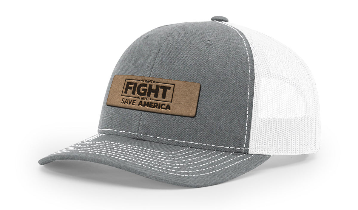 Save America Fight Fight Fight Leather Patch Hat