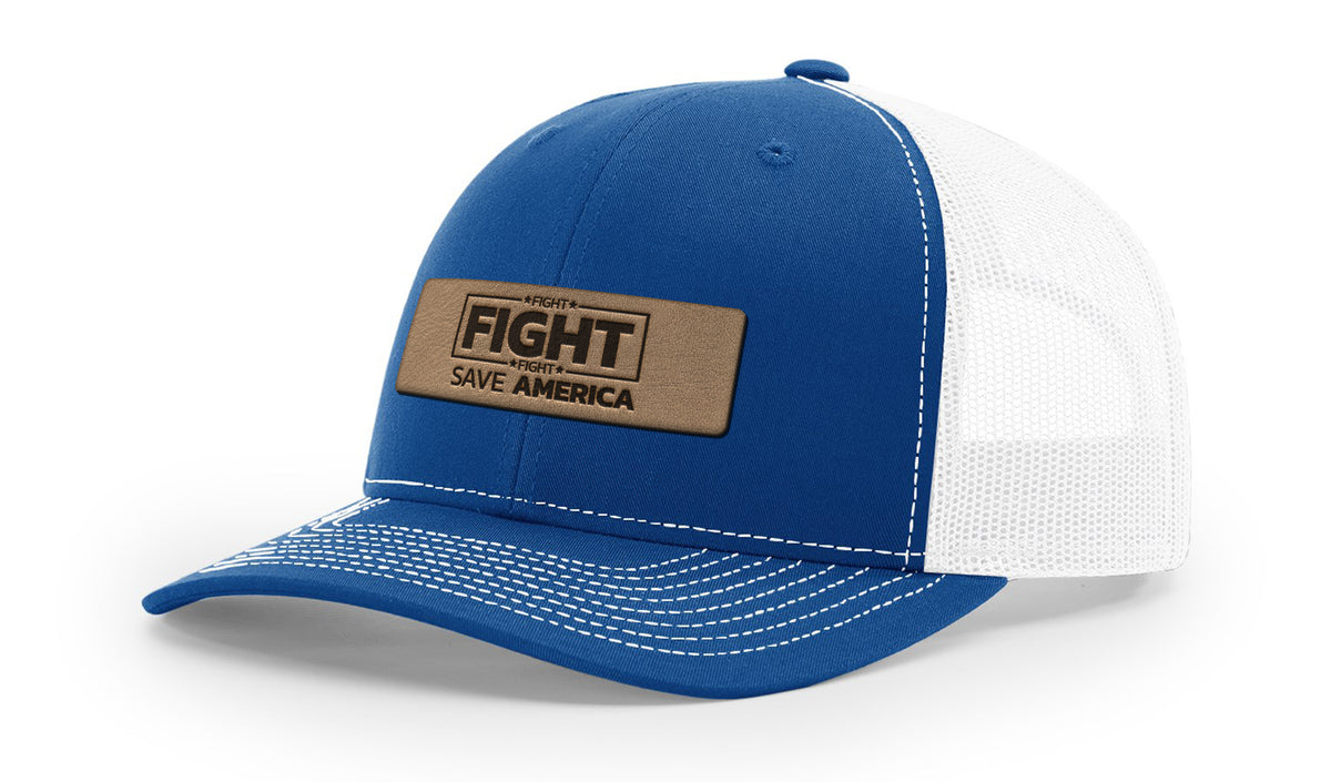 Save America Fight Fight Fight Leather Patch Hat